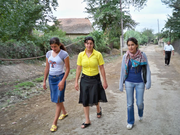 Arzu (on the right) with local women