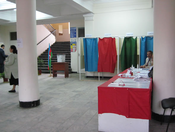 Polling station in Baku