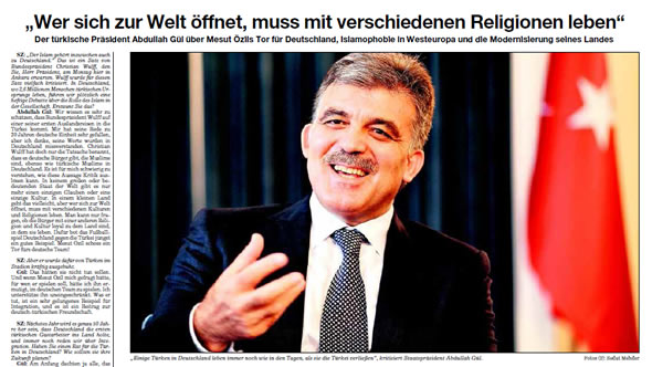 Abdullah Gul in Suddeutsche Zeitung