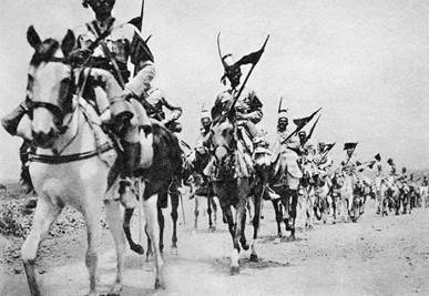 Mussolini’s troops attacking Abyssinia in 1935
