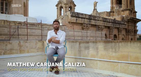 Documentary Am Abgrund: interview with the son of journalist Caruana Galizia 