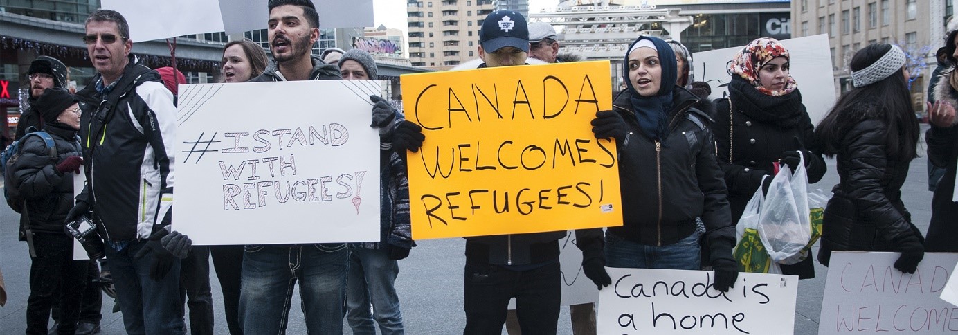 “Canada welcomes refugees”. Photo: Policy Options