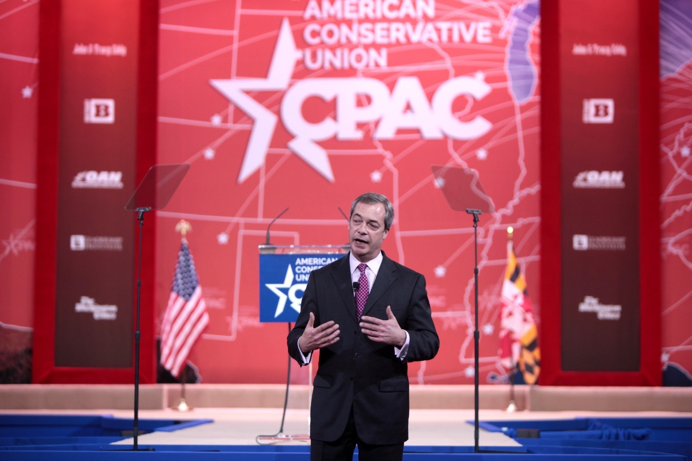 Nigel Farage speaking at the 2015 Conservative Political Action Conference (CPAC) in National Harbor, Maryland. Photo: flickr / Gage Skidmore