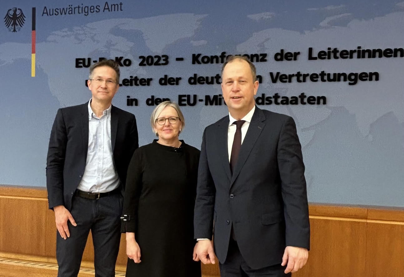 Gerald Knaus, Anke Meyer, and Joachim Stamp. Photo: ESI