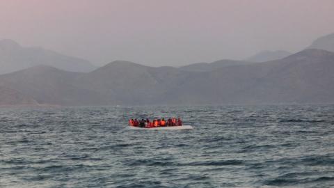 Refugee boat in the Aegean